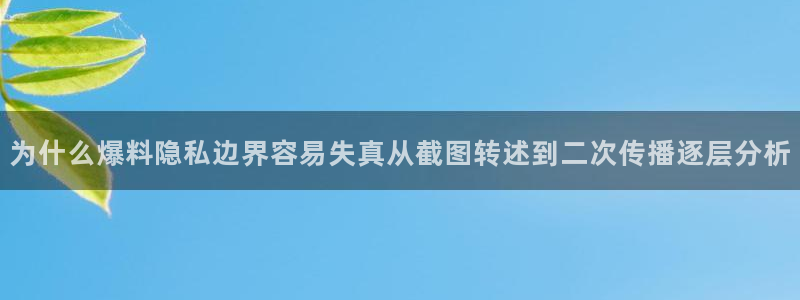 吃瓜最新地址入口:为什么爆料隐私边界容易失真从截图转述到二次传播逐层分析